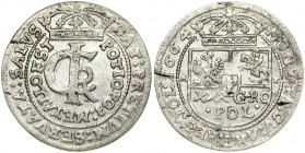 Poland 1 Gulden (Tymf) 1664 AT Krakow. John II Casimir Vasa (1649–1668). Obverse: Crowned monogram. Reverse: Crowned shield; XXX GRO on shield. Silver...
