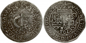 Poland 1 Gulden (Tymf) 1664 AT. John II Casimir Vasa (1649–1668). Obverse: Crowned monogram. Reverse: Crowned shield; XXX GRO on shield. Silver. KM 12...