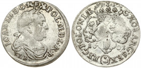Poland 6 Groszy 1681 TLB Bydgoszcz. John III Sobieski(1674-1696). Obverse: Laureate armored bust right TLB. Reverse: With the Leliwa coat of arms unde...