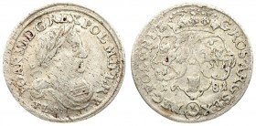 Poland 6 Groszy 1681 TLB Bydgoszcz. Johann III Sobieski(1674–1696). Obverse: Crowned bust right. Reverse: Crown above three shield. Silver. Kop. 1953...