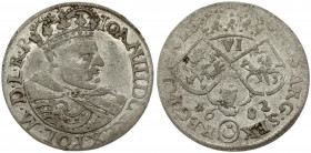 Poland 6 Groszy 1682 Krakow. John III Sobieski(1674-1696). Obverse: Crowned bust right. Reverse: With the Leliwa coat of arms under the shields. Silve...