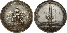 Poland Saxony Medal (1720) by Olof Wif; minted to commemarate the birth of the first son of August III of Saxony; Prince Frederick August in 1720. Rev...