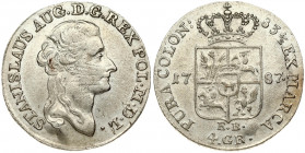 Poland 4 Groszy 1787 EB Stanislaus Augustus(1764–1795). Obverse: Head right. Obverse Legend: STANISLAUS AUG • D • G • REX ... Reverse: Crowned 4-fold ...