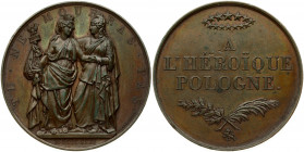Poland Emigration Medal (1831) by Barre after 1831; minted by the Brussels Committee of Heroic Poland after the November Uprising; Obverse: Personific...