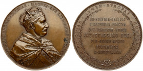 Poland Medal 1883 Jan III Sobieski 200-years Battle of Vienna; J. Tautenhayn. Obverse: The bust of the king in armor; cloak and crown facing right and...