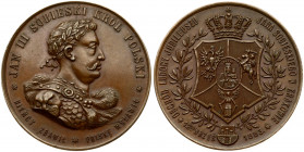 Poland Medal 1883 Sobieski; by M. Kurnatowski; medal minted on the occasiot of the 200th anniverssary of the relief of Vienna. 1883. Johan of the Sobi...