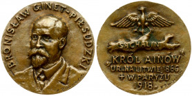 Poland Medal (1918) Bronislaw Ginet Pilsudski; for standing people — Bronislaw Ginet Pilsudski (1866- 1918) commemorative medal; by K. Zmigrodzki. Bro...