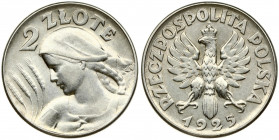 Poland 2 Zlote 1925 (Philadelphia) Without privy marks. Obverse: Crowned eagle with wings open. Reverse: Bust left. Edge Description: Reeded. Silver. ...