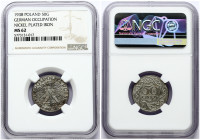 Poland 50 Groszy 1938(w) GERMAN OCCUPATION. Obverse: Crowned eagle with wings open. Reverse: Value within wreath. Nickel Plated Iron. Y 38. NGC MS 62