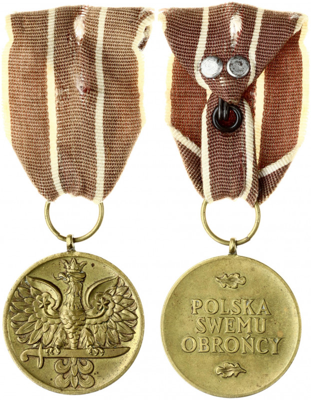 Poland Army Medal from 1945. Obverse: Eagle standing on a cleaver; on the revers...