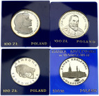 Poland 100 Zlotych 1975-1980 Warsaw. With Origanal Box. Silver. Lot of 4 Coins