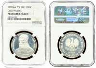 Poland 200 Zlotych 1979MW. Obverse: Imperial eagle above value. Reverse: Uniformed bust of Duke Mieszko I 1/4 left. Silver. Y 101. NGC PF 65 ULTRA CAM...