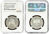 Poland 200 Zlotych 1980MW. Obverse: Imperial eagle above value. Reverse: King Boleslaw I Chrobry. Silver. Y 115. NGC PF 63 ULTRA CAMEO