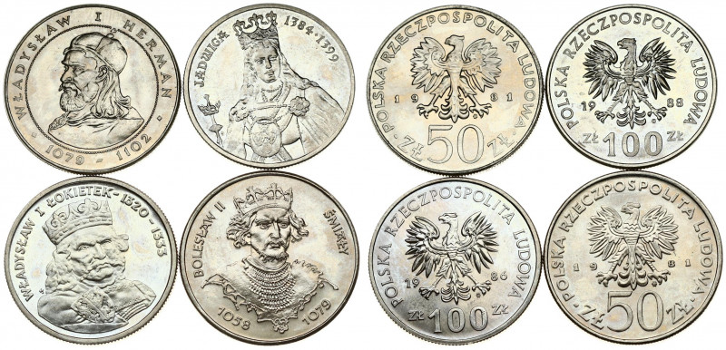 Poland 50-100 Zlotych 1981-1988 Obverse: Imperial eagle above value. Reverse: Ki...