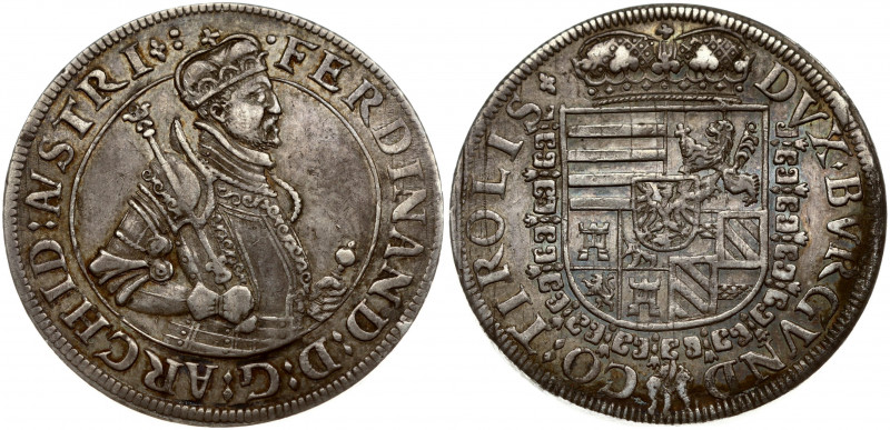 Austria Tyrol 1 Thaler (1577-1595) Hall. Ferdinand II Archduke (1564-1595). Obve...