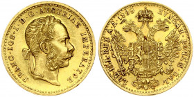 Austria 1 Ducat 1899 Franz Joseph I(1848-1916). Obverse: Laureate head right; heavy whiskers. Reverse: Crowned imperial double eagle. Gold 3.48g. Smal...