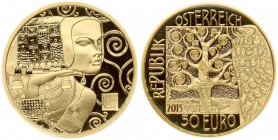 Austria 50 Euro 2013 The expectation. Obverse Lettering: REPUBLIK ÖSTERREICH 2013 50 EURO. Reverse: Collection: Klimt and his Women. Few painters have...
