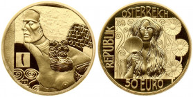 Austria 50 Euro 2014 Judith II. Obverse Lettering: REPUBLIK ÖSTERREICH 2014 50 EURO. Reverse: Collection: Klimt and his Women. Gustav Klimt did not ju...