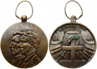 Belgium Medal 50 Years Armistice Nieuwpoort (1918 - 1968). Bronze. Weight approx: 20.28 g. Diameter: 42x36 mm.