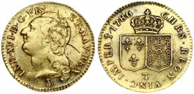 France 1 Louis D'or 1786T Louis XVI(1774-1792). Obverse: Head left. Obverse Legend: LUD • XVI • D • G • FR • ET NAV • REX •. Reverse: Crowned arms of ...