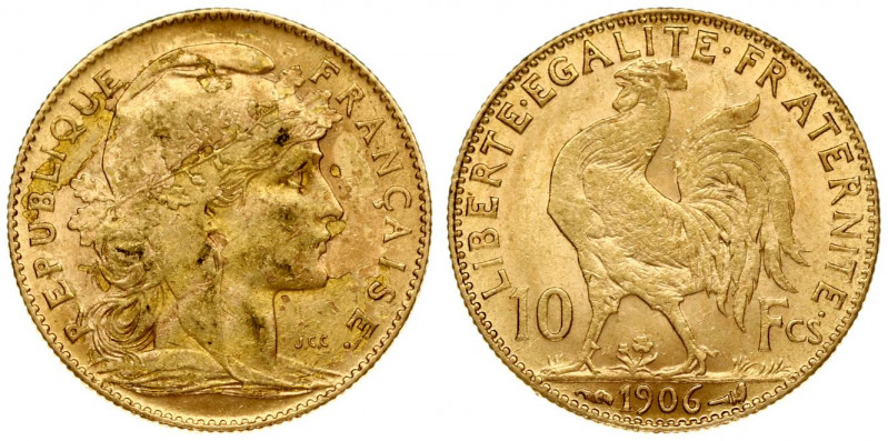 France 10 Francs 1906 Obverse: Marianne right. Lettering: REPUBLIQUE FRANÇAISE. ...