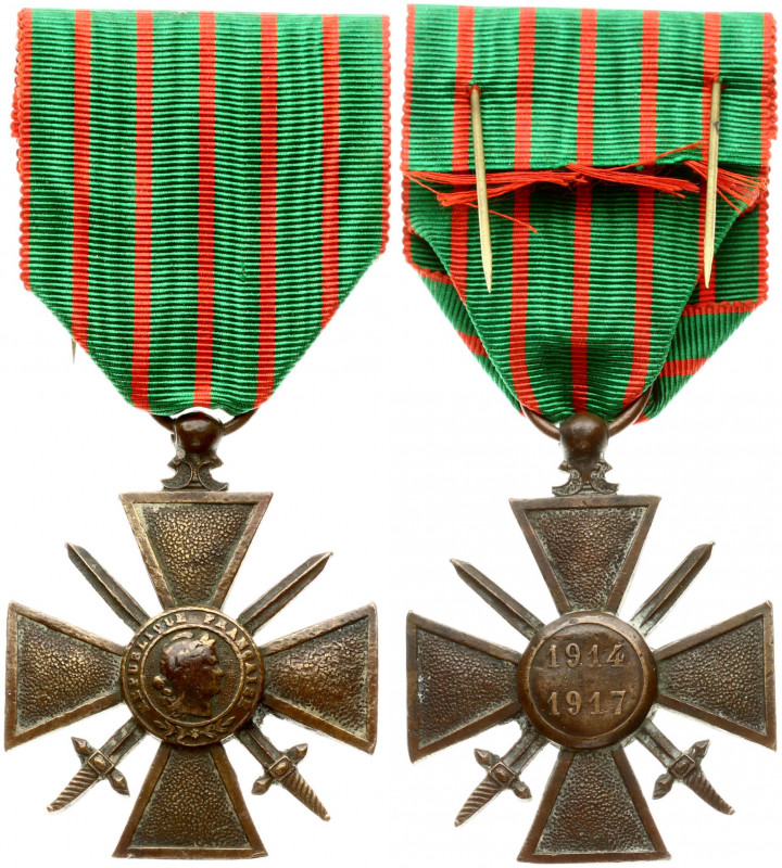 France Military Medal Cross of War 1914/1917. Bronze. Weight approx: 18.74 g. Di...