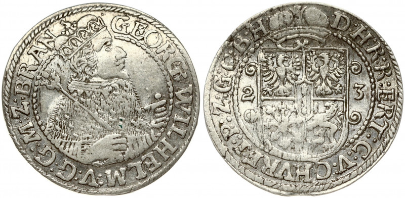 Germany Brandenburg-Prussia 1 Ort 1623 Georg Wilhelm(1619–1640). Obverse: Georg ...