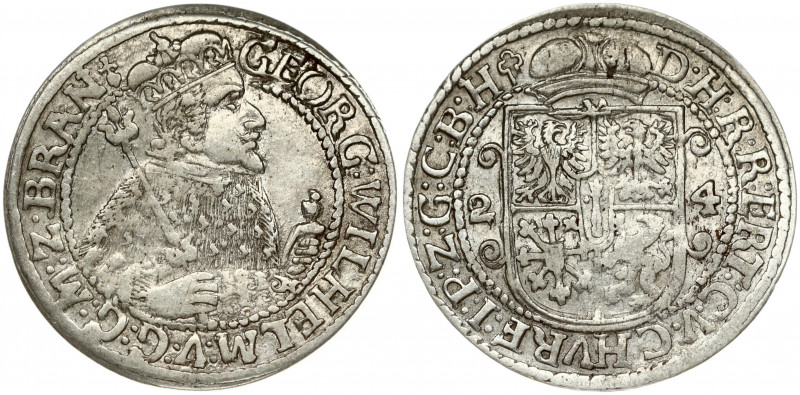 Germany Brandenburg-Prussia 1 Ort 1624 Georg Wilhelm(1619–1640). Obverse: Georg ...