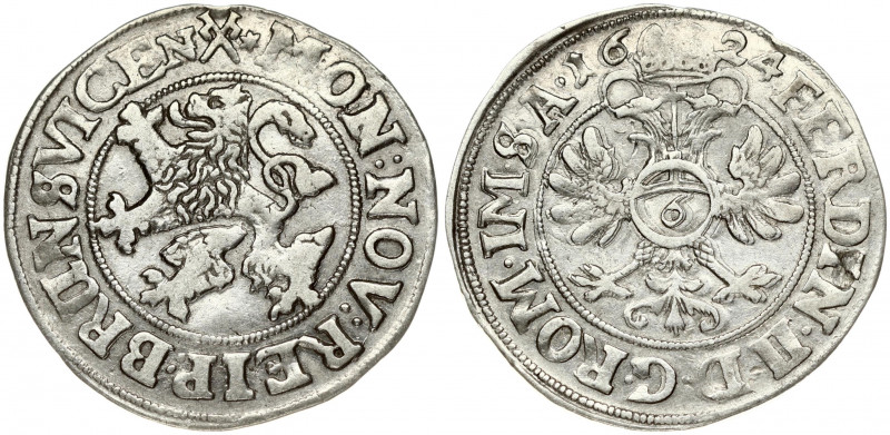 Germany BRUNSWICK 1/4 Thaler 1624 (b) Ferdinand II(1590-1637). Obverse: City arm...