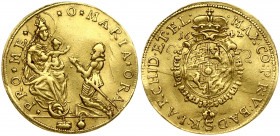 Germany Bavaria 2 Ducat 1642 Trade Coinage. Maximilian I (1623-1651). Obverse: Oval Arms as Prince of Bavaria. Lettering: ·MAX·CO:P·R·V·BA·D·S·R·I·ARC...