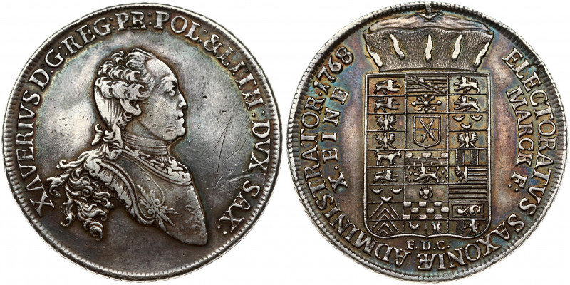 Germany Saxony 1 Thaler 1768 EDC Xaver(1763-1768). Obverse: Bust right. Obverse ...