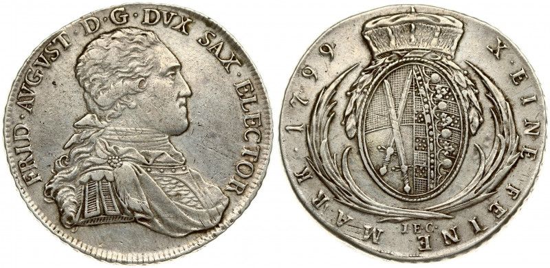 Germany Saxony 1 Thaler 1799 IEC Friedrich August III(1763-1827). Obverse: Armor...