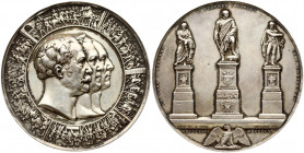 Germany Medal (1855) Monument; by W. Kurich; for the unvailing of the monument from Rauch to York; Blucher and Gneisenau in Berlin. Friedensburg. Silv...
