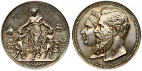 Germany Prussia Medal (1884) Wilhelm I.1884; from E. Warrior and F. W. Kullrich; premiums medal for the establishment the holiday colony lottery. Obve...