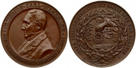 Germany Hamburg Masonic Medal (1898) Friedrich Carl Wehrmann; Grand Master. Obverse: Portrait head and shoulders to left; inscription around. Reverse:...