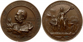 Germany Saxony Medal 1898 Koenig Albert von Sachsen; 1873-1898; 25 years of benevolent governement. Bronze. Weight approx: 54.98 g. Diameter: 50 mm