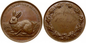 Germany Medal 1912 City of Berlin. Oeryel; Berlin rabbit breeders association; for meritorious achievements. Bronze. Weight approx: 23.83 g. Diameter:...