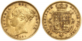 Great Britain 1/2 Sovereign 1885 Victoria(1837-1901). Obverse: Head left. Obverse Legend: VICTORIA DEI GRATIA. Reverse: Without die number. Reverse Le...