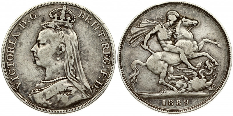 Great Britain 1 Crown 1889 Victoria (1837-1901). Obverse: Bust left wearing smal...