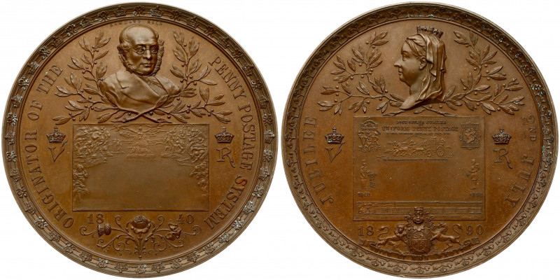 Great Britain Medal 1890 Postage. By L. C. Lauers, Jubilee of the Penny Postage ...