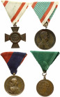 Hungary 4 Medals Awards (1899-1942) (1 medal broken hanger). Bronze. Weight approx: 79.29g. Diameter: 35 mm. Lot of 4 Medals