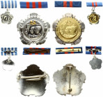 Yugoslavia Orders of (20th century) National Merit with Silver Star 2nd Class Maker 'ZNB-KOVNICA' +miniatures; 6 pcs in total. Silver gilding. Brass G...
