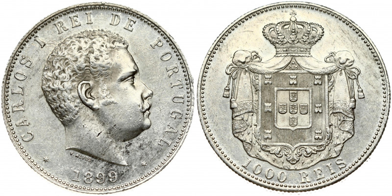 Portugal 1000 Reis 1899 Carlos I (1889-1908). Obverse: Head right. Obverse Legen...