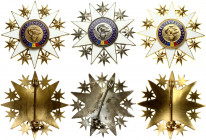 Romania Scientific Order (20th century) of the People's Republic 3 Clases of Stars. Bronze. Bronze Gilding. Bronze Silvered. Enamel. Weight approx: 31...