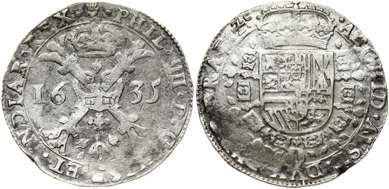 Spanish Netherlands BRABANT 1 Patagon 1635 Antwerp. Philip IV(1621-1665). Obvers...