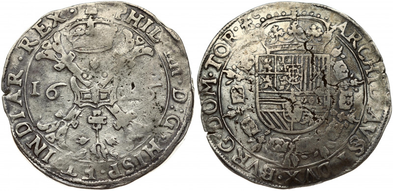 Spanish Netherlands TOURNAI 1 Patagon 16?6 Philip IV(1621-1665). Obverse: Date d...