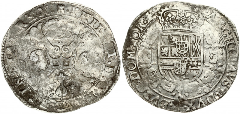 Spanish Netherlands TOURNAI 1 Patagon 1661 Philip IV(1621-1665). Obverse: Date d...