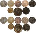 USA ½ - 2 Cents (1804-1909). 'Draped Bust - Half Cent'; 'Liberty Head / Matron Head'; 'Union Shield'; 'Lincoln - Wheat Ears Reverse'. Copper. Bronze. ...