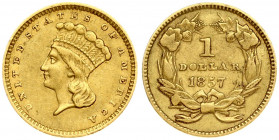 USA 1 Dollar 1856 'Large Indian Head' Obverse: Indian head with head-dress left. Lettering: UNITED STATES OF AMERICA LIBERTY. Reverse: Value; date wit...