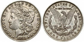 USA 1 Dollar 1881 O 'Morgan Dollar' New Orleans. Obverse: Liberty head; facing left. Lettering: E·PLURIBUS·UNUM LIBERTY. Reverse: Eagle holding arrows...